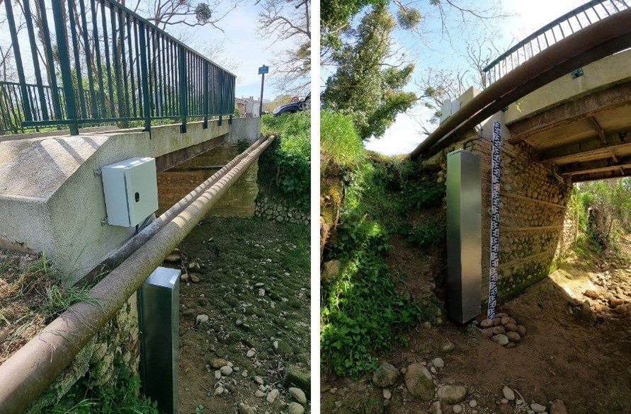 Système d'Alerte Local (SAL) en Ariège sur le pont de la Taillade commune du Vernet d'Ariège