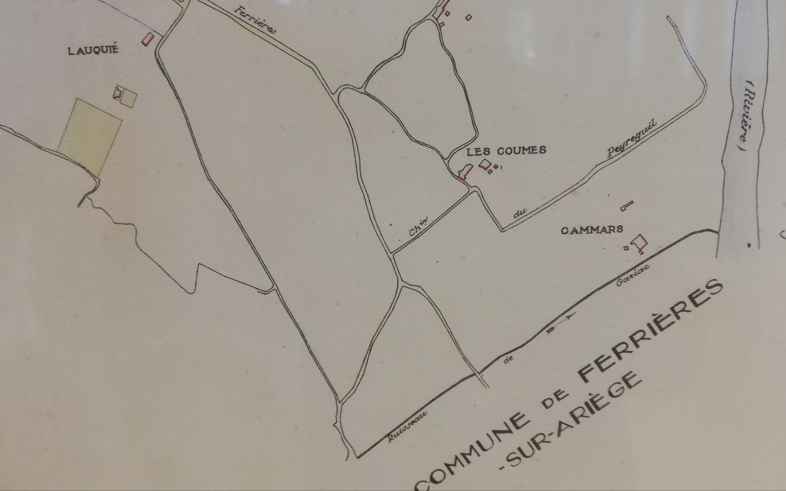 Extrait du cadastre Napoléonnien de 1846 montrant la situation du ruisseau du Gariac